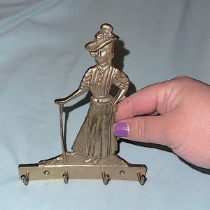 Vintage Victorian golfer woman key holder